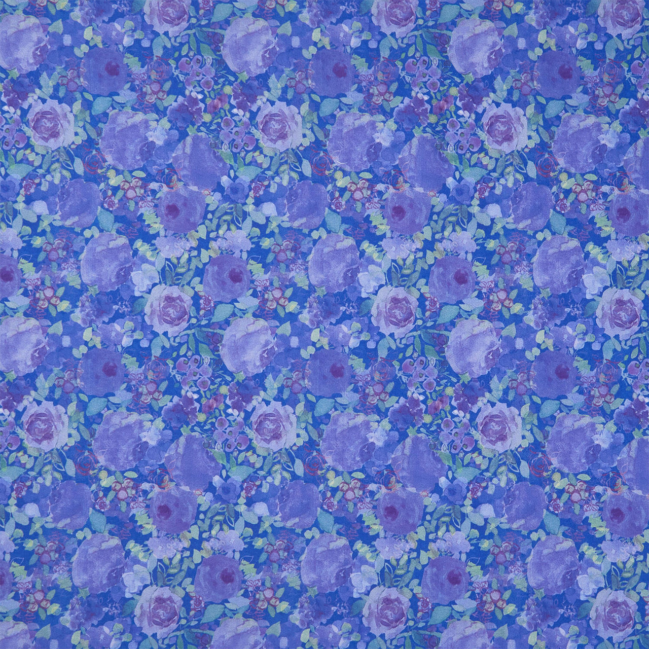 Fleur De Rose - Night Bloom Blue Yardage