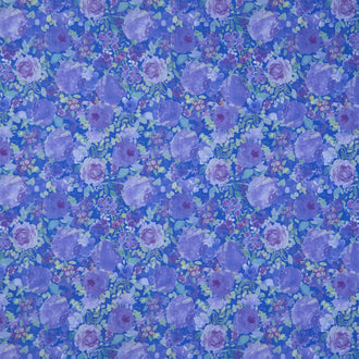 Fleur De Rose - Night Bloom Blue Yardage