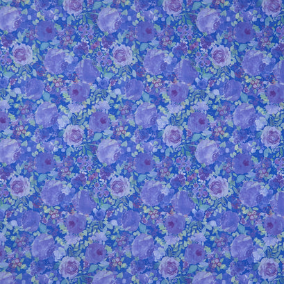 Fleur De Rose - Night Bloom Blue Yardage