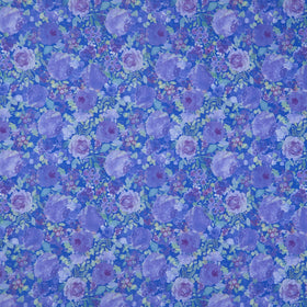 Fleur De Rose - Night Bloom Blue Yardage