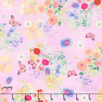 Fleur De Rose - Butterfly Garden Pink Yardage