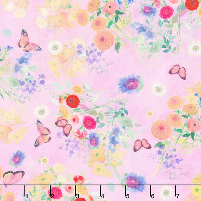 Fleur De Rose - Butterfly Garden Pink Yardage