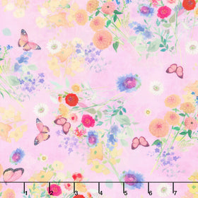 Fleur De Rose - Butterfly Garden Pink Yardage