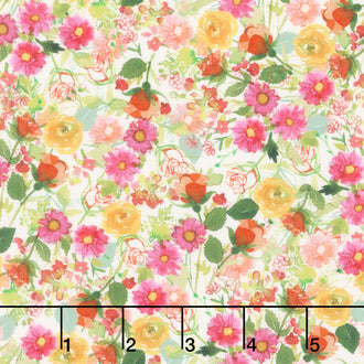 Fleur De Rose - Dahlias Multi Color Yardage