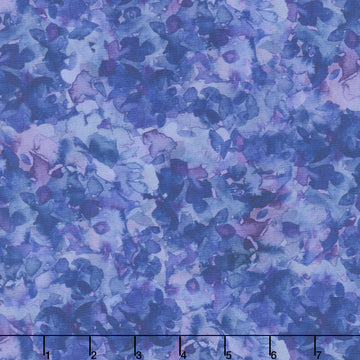 Sunflower Song - Abstract Periwinkle Digitally Printed Yardage