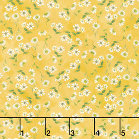 Sunflower Song - Daisies Gold Digitally Printed Yardage