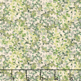 Sunflower Song - Leaves Mint Digitally Printed Yardage