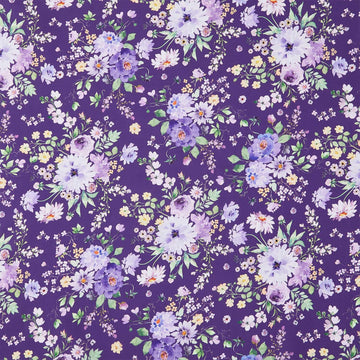 Chateau En Fleur - Bouquets Dark Purple Yardage