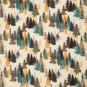 Great Outdoors Flannel - Trees Multi Color Yardage