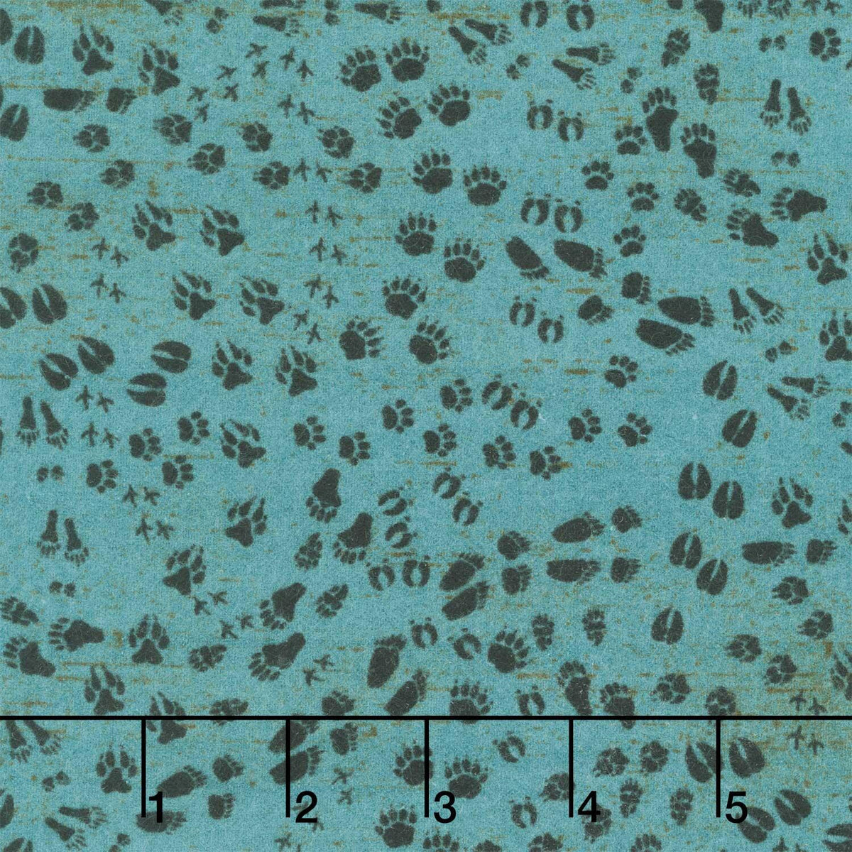Great Outdoors Flannel - Animal Tracks Emerald Yardage