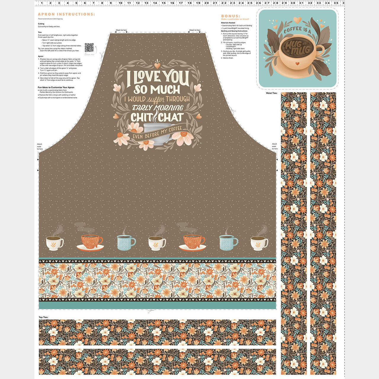 Perfect Blend - Coffee Apron Brown Canvas Panel