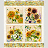 Sunflower Song - Sunflower Cream Digitally Printed Panel