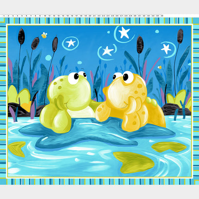 Paul's Pond - Frogs Play Mat Turquoise Panel