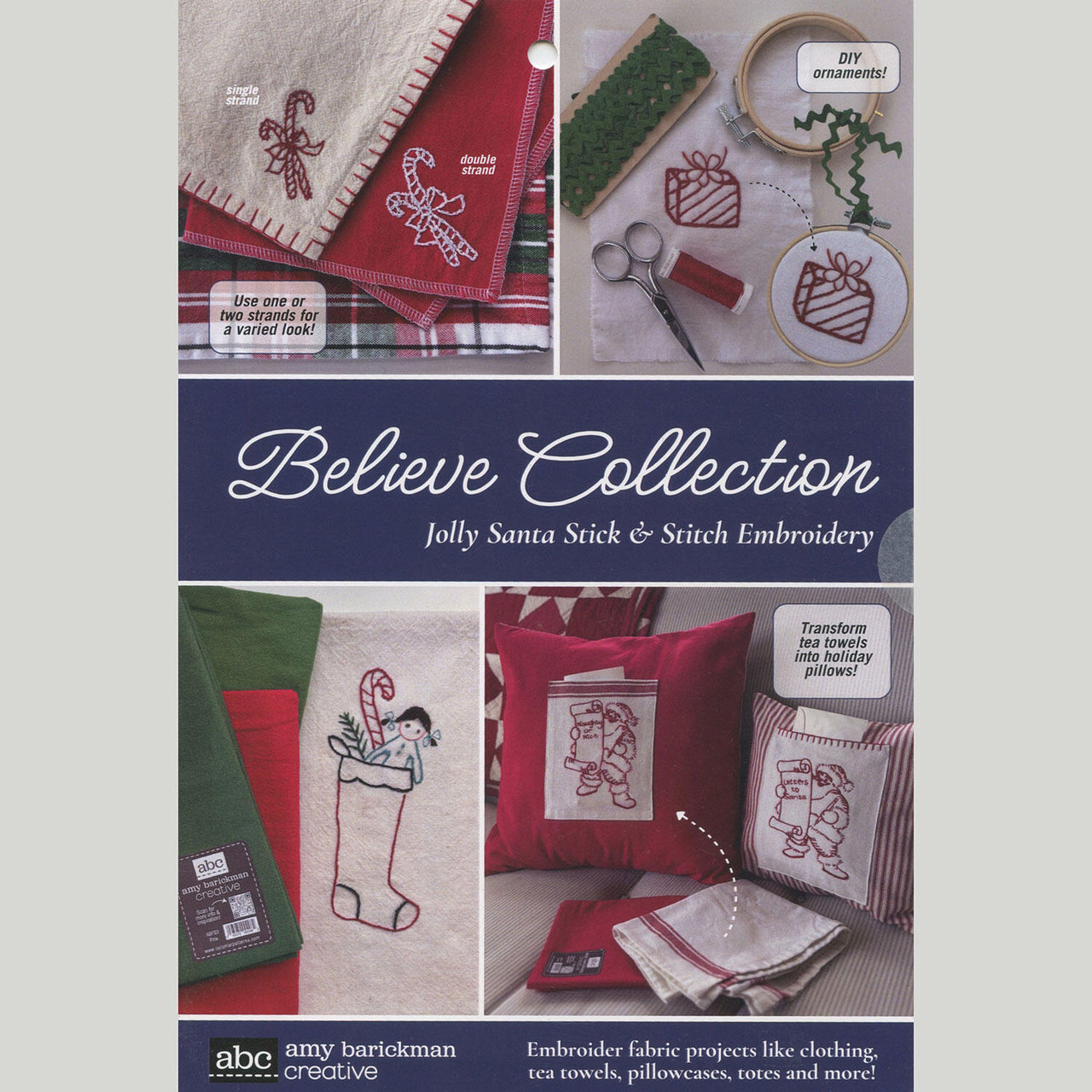 Jolly Santa Stick & Stitch Embroidery- Believe Collection