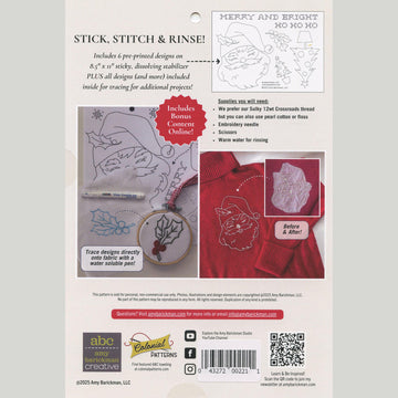Jolly Santa Stick & Stitch Embroidery - Merry Collection