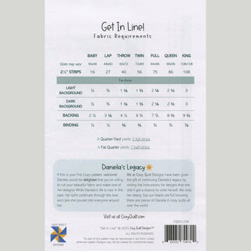 Get In Line! Quilt Pattern