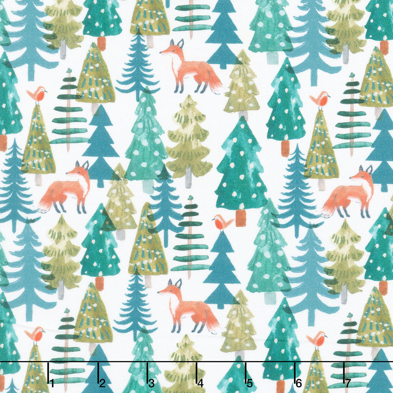 Baby It's Cold Outside - Fox Forest White Yardage