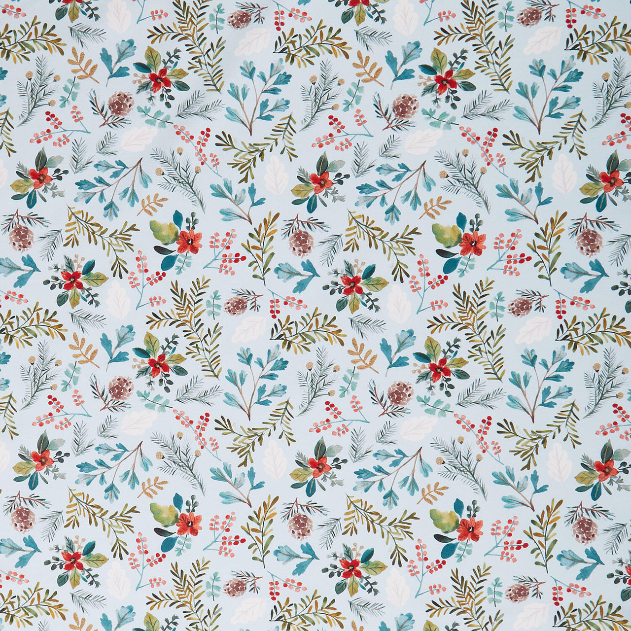 Baby It's Cold Outside - Festive Flora Sky Yardage