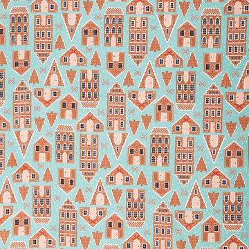 Holly Jolly - Gingerbread Houses Jade Yardage