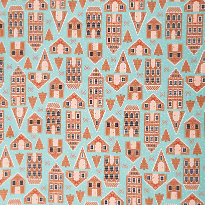 Holly Jolly - Gingerbread Houses Jade Yardage