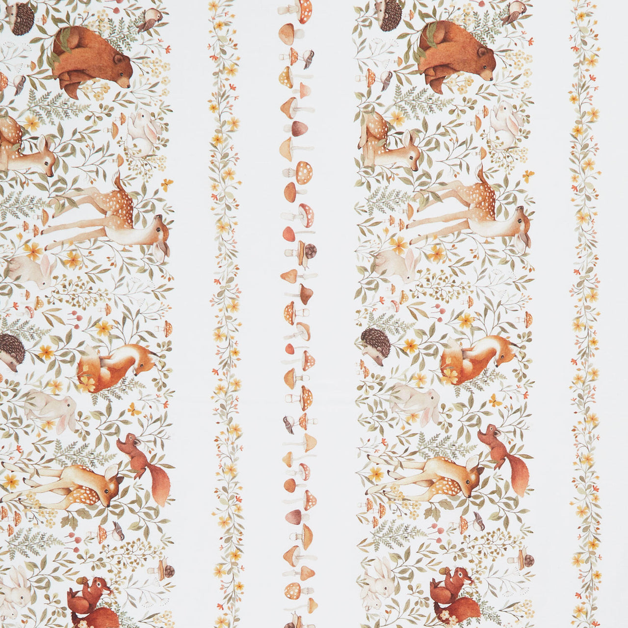 Count On Me - Woodland Friends Stripe White Yardage