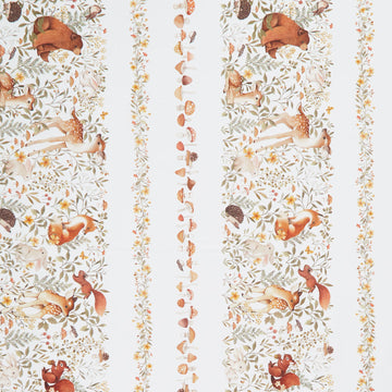 Count On Me - Woodland Friends Stripe White Yardage