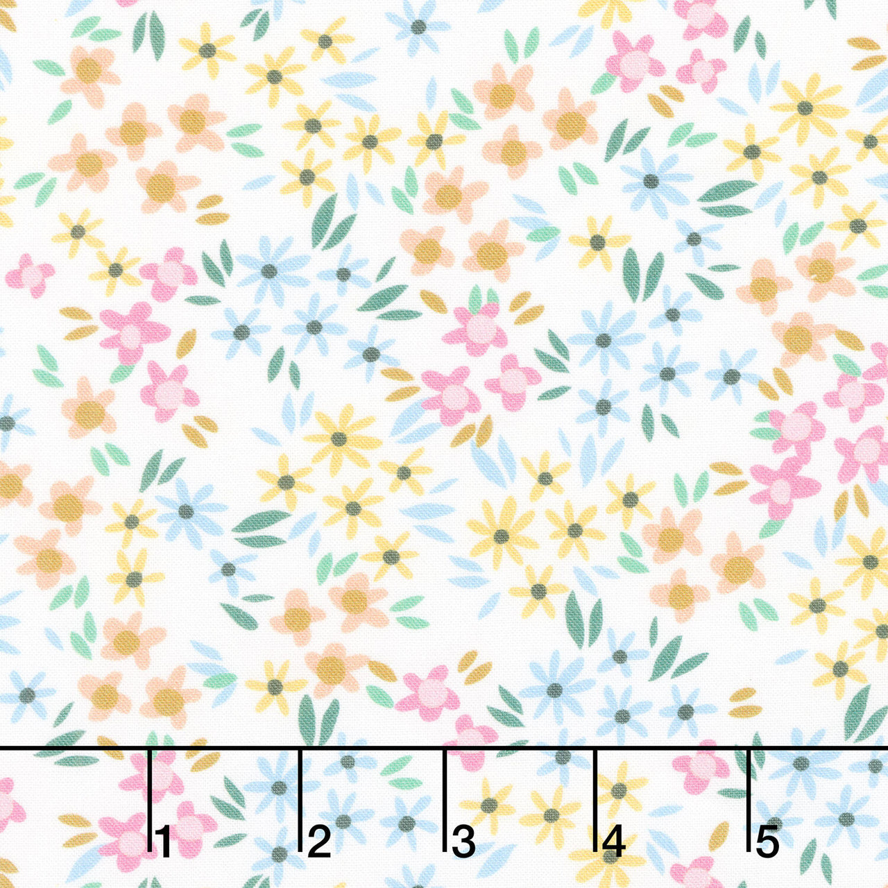 Pineapple Crush - Floral Haze White Yardage