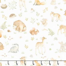 ABC's of Love - Enchanted Woods White Yardage
