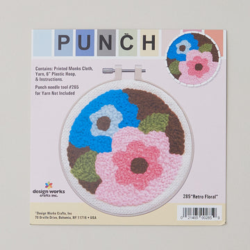 Retro Floral Punch Needle Kit