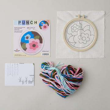 Retro Floral Punch Needle Kit