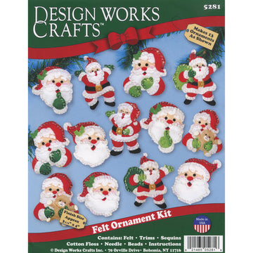 Joyful Santa Felt Ornaments Kit