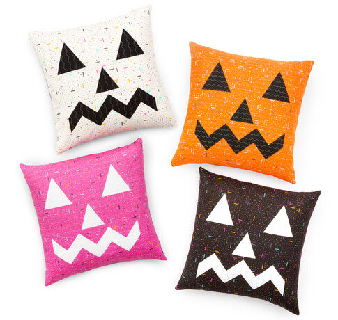 Double Sided Jack-O-Lantern Pillows Free Quilt Pattern by Elise Lea