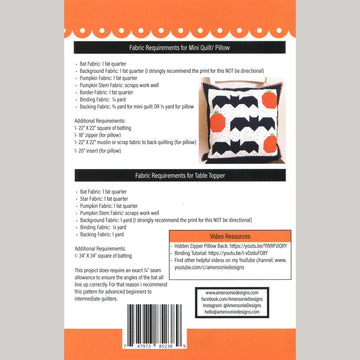 Batty Pumpkins Table Topper Pattern