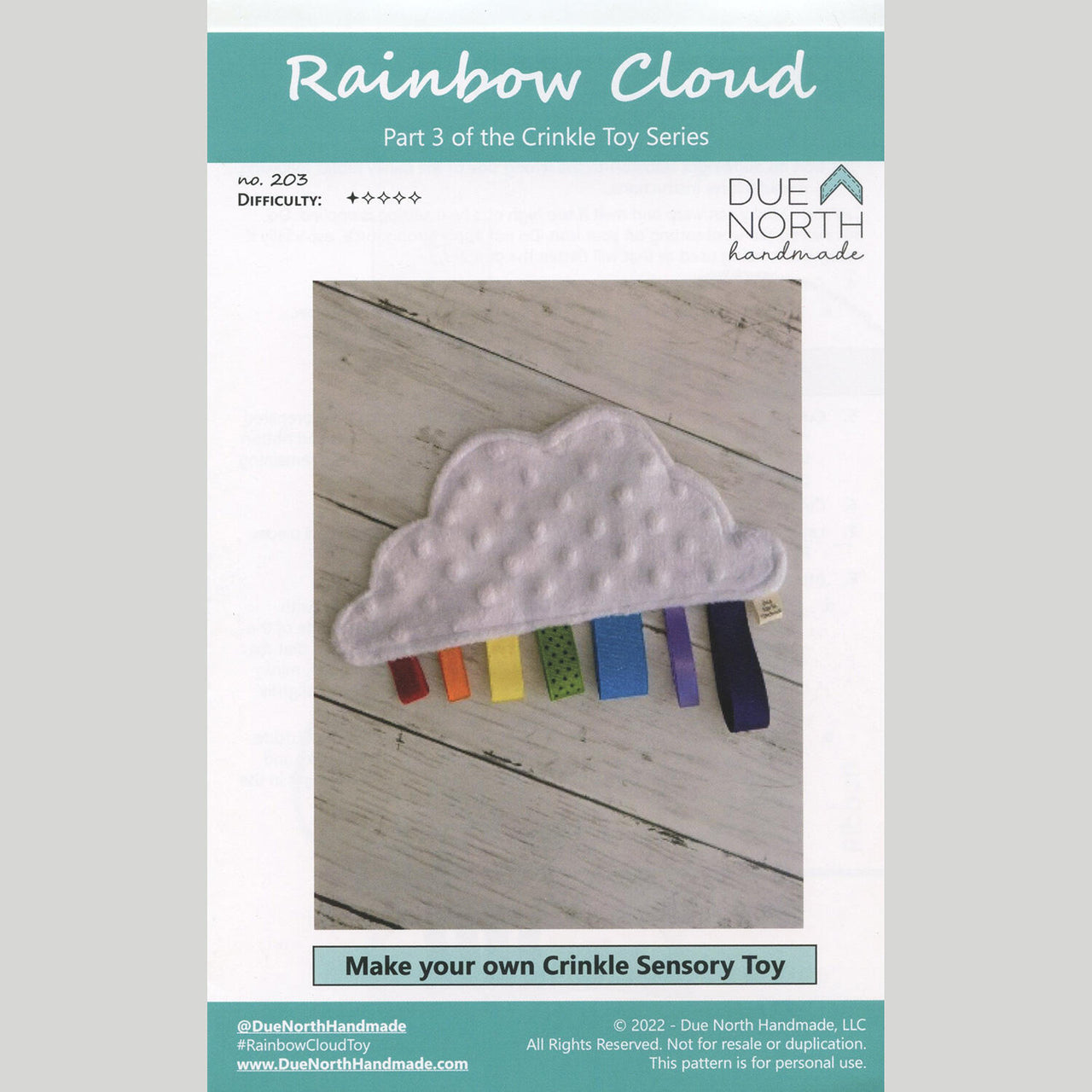 Rainbow Cloud Toy Pattern