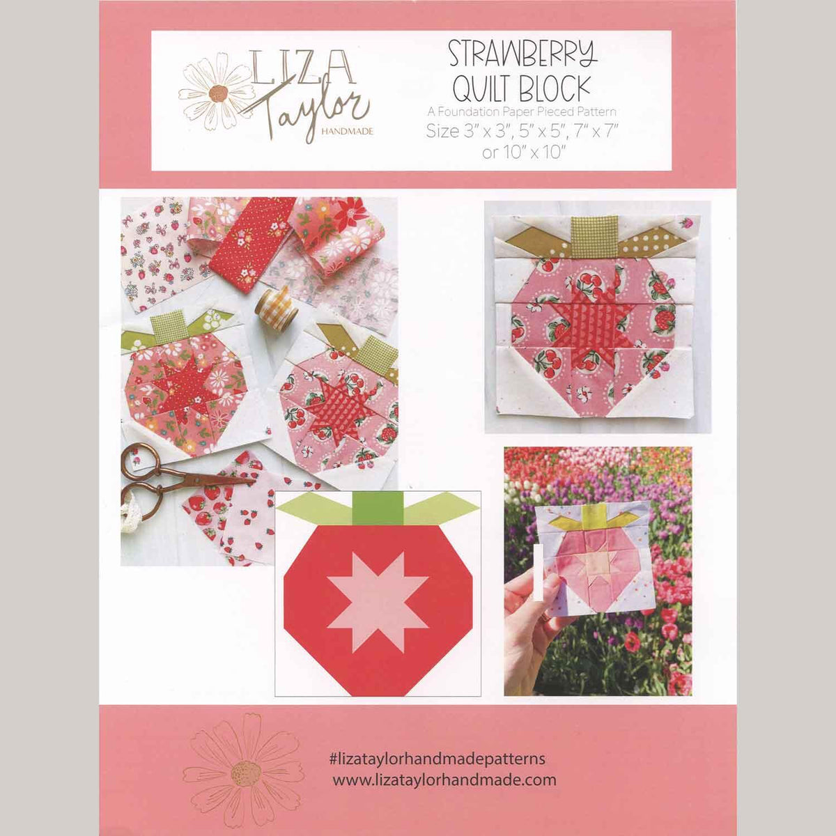 Strawberry FPP Quilt Block Pattern