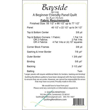 Bayside Panel Quilt Pattern
