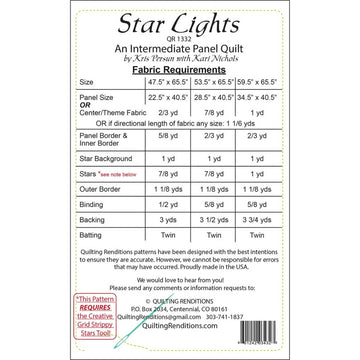 Star Lights Panel Quilt Pattern