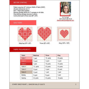 Starry Sweetheart Quilt Pattern