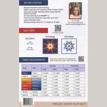 Fireflake Quilt Pattern