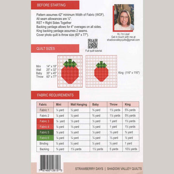 Strawberry Days Quilt Pattern