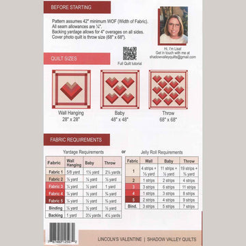 Lincoln's Valentine Quilt Pattern