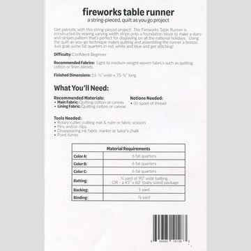 Fireworks Table Runner Pattern