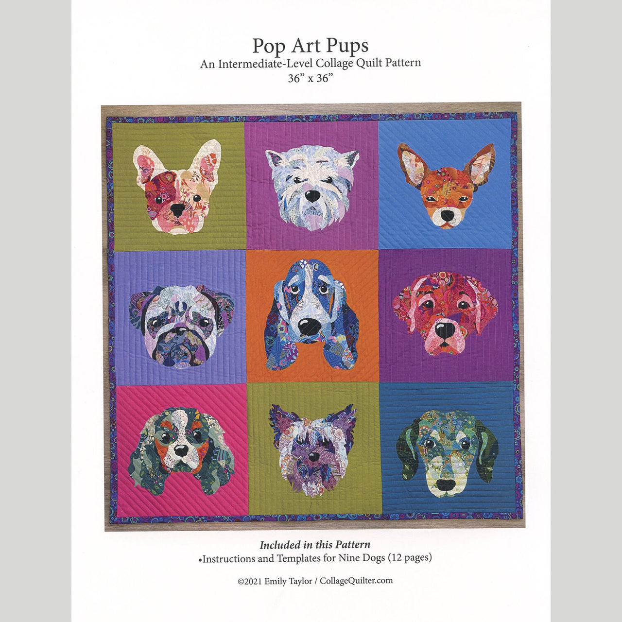Pop Art Pups Parchment Pressing Collage Pattern
