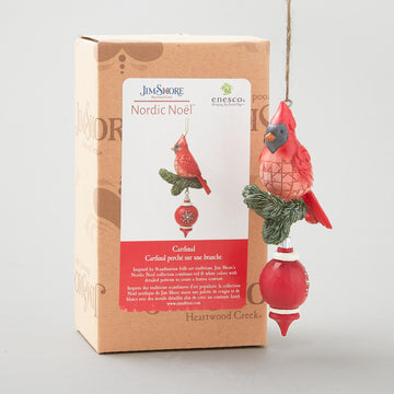 Jim Shore Heartwood Creek Nordic Noel Cardinal Ornament