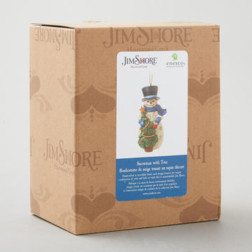 Jim Shore Heartwood Creek Snowman with Tree Ornament