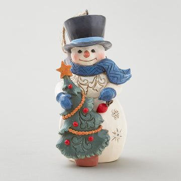 Jim Shore Heartwood Creek Snowman with Tree Ornament
