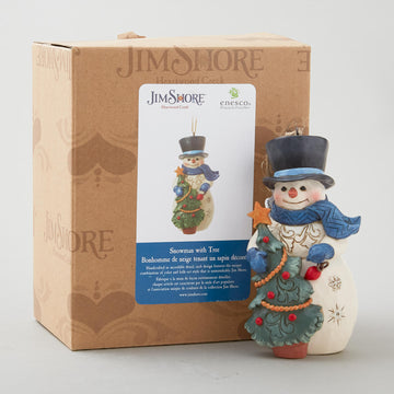 Jim Shore Heartwood Creek Snowman with Tree Ornament