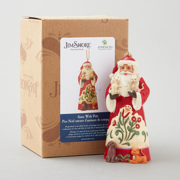 Jim Shore Heartwood Creek Santa with Pets Ornament
