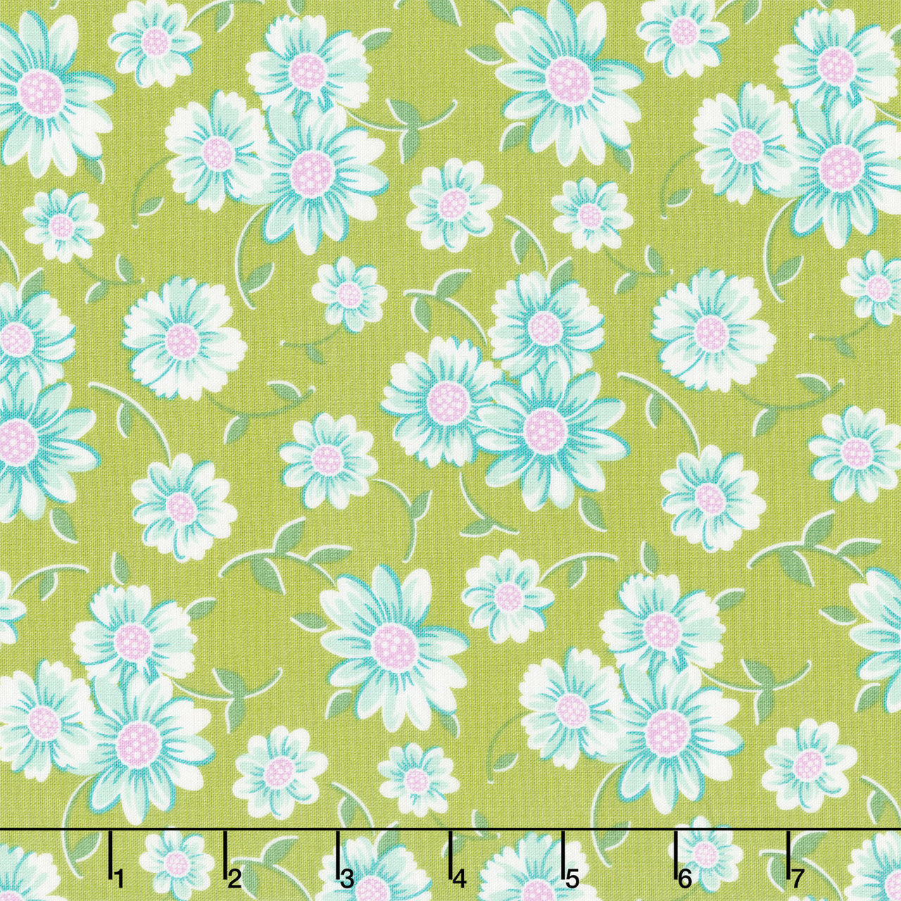 Full Bloom - Daisy Chartreuse Yardage