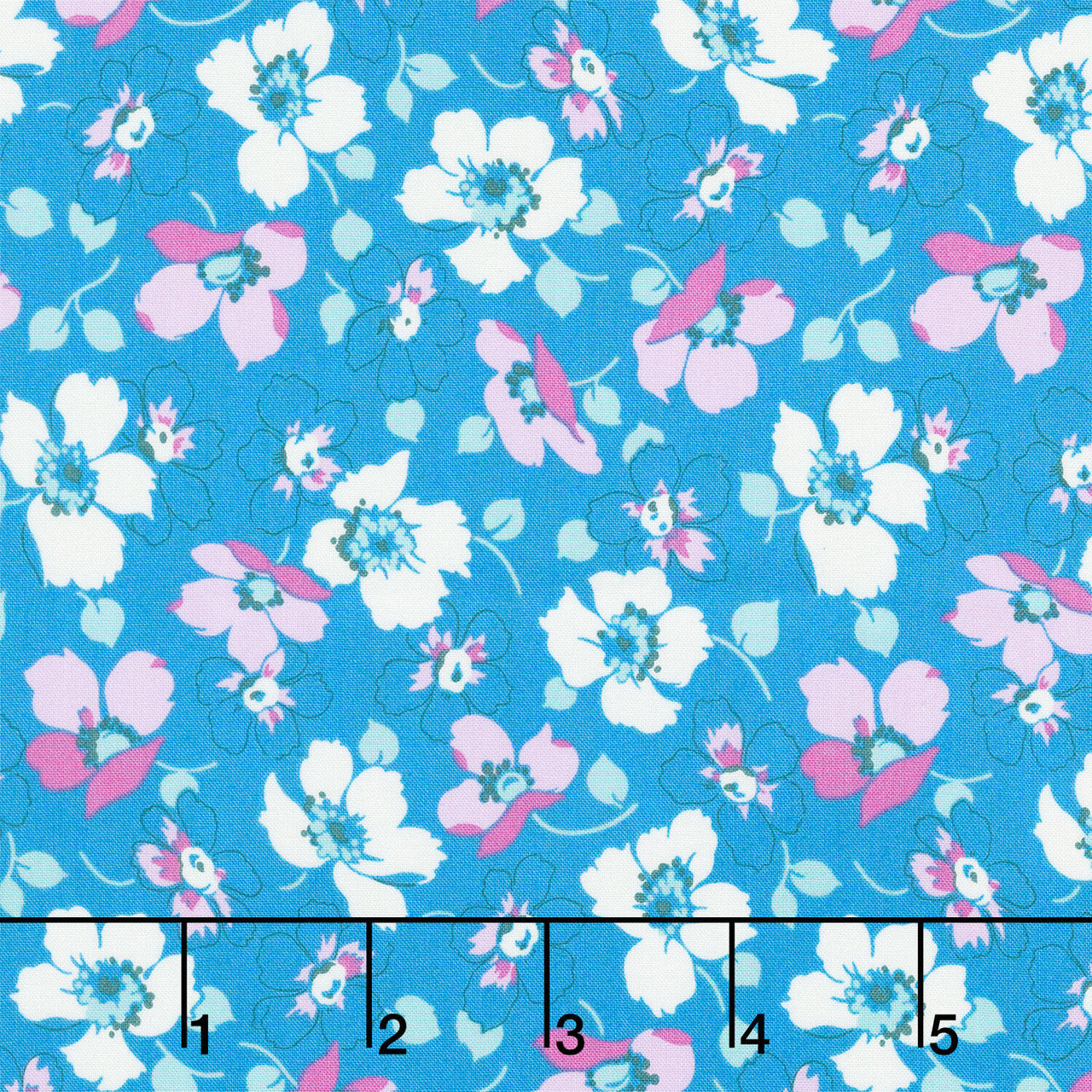 Full Bloom - Grace Blue Yardage